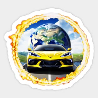 C8 Corvette Ring of Fire Eclipse Super Car Racecar Sports Car Eclipse Sticker